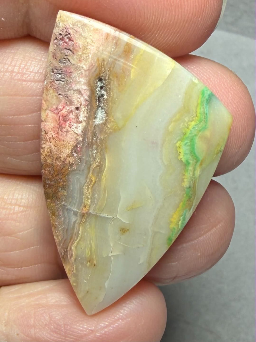 Freeform 38x23mm Colour Enhanced Agate Cabochon 82