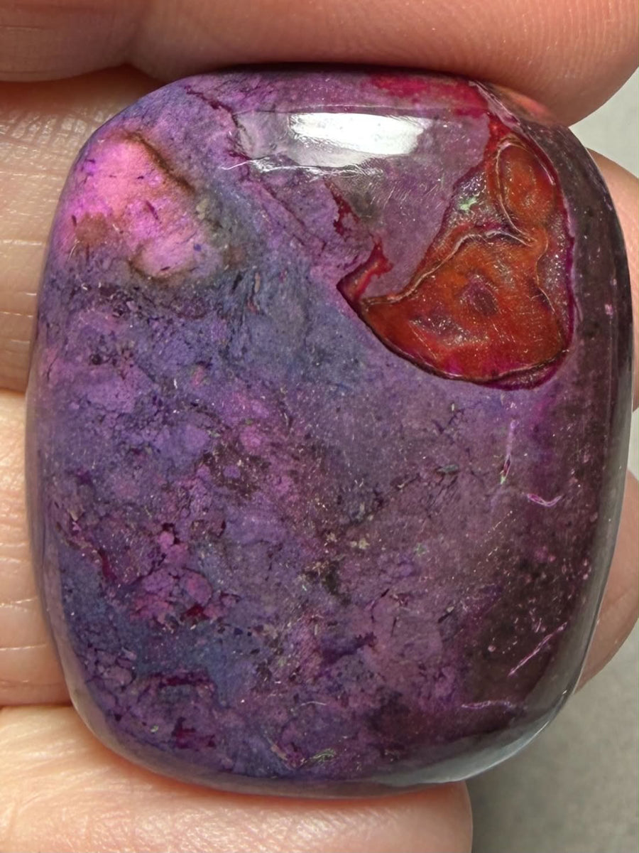 Rectangle 33x26mm Purple Suji Stone Cabochon 22