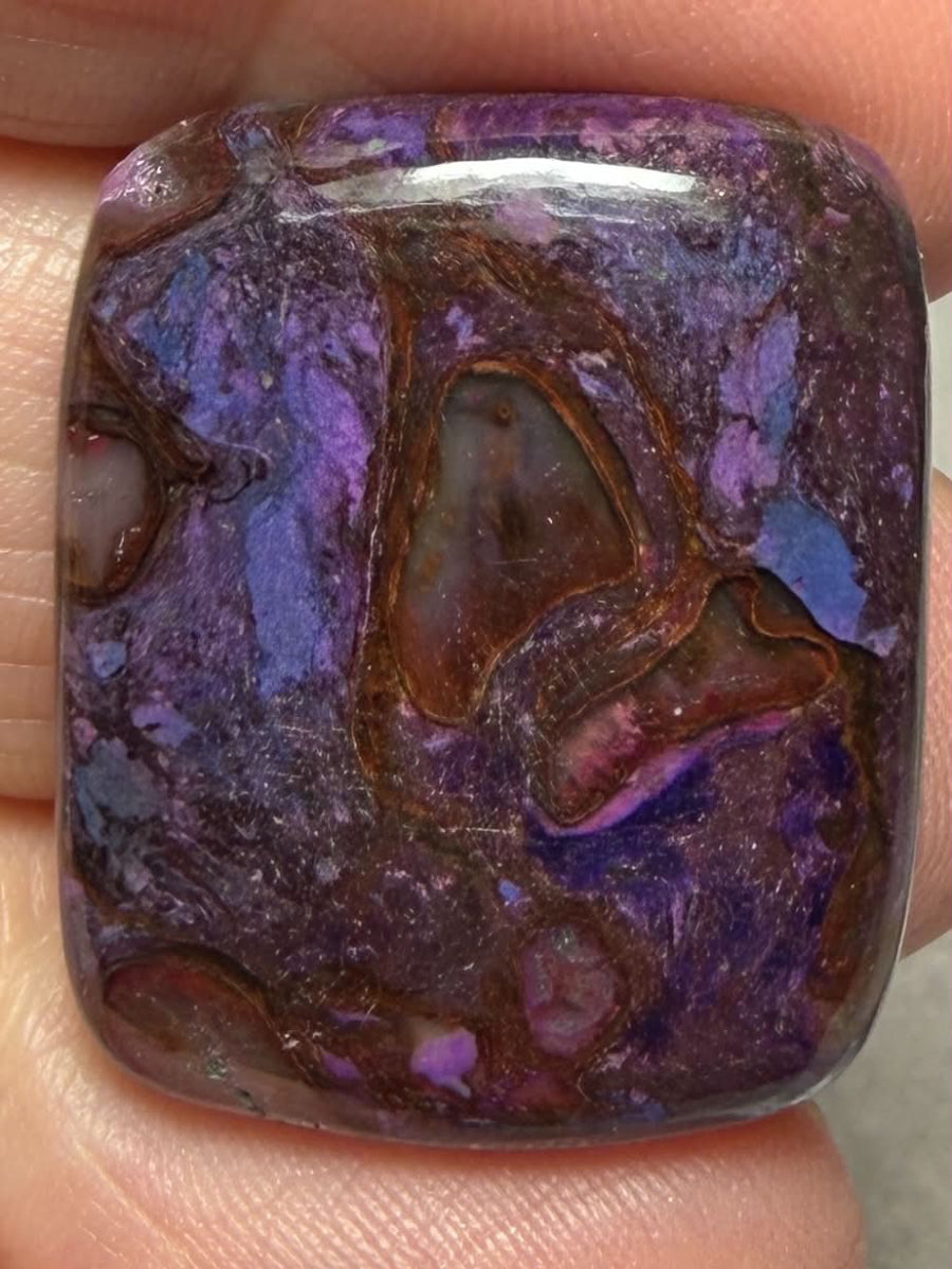 Rectangle 27x22mm Purple Suji Stone Cabochon 23