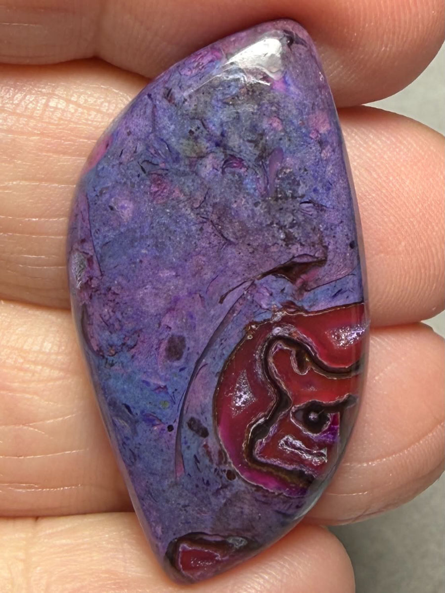 Freeform 38x19mm Purple Suji Stone Cabochon 25