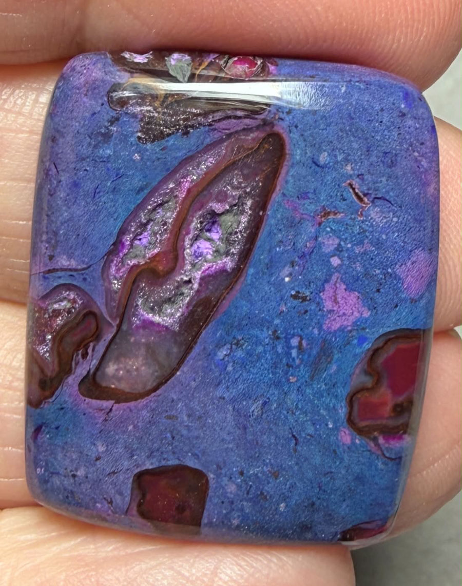 Rectangle 30x24mm Purple Suji Stone Cabochon 28