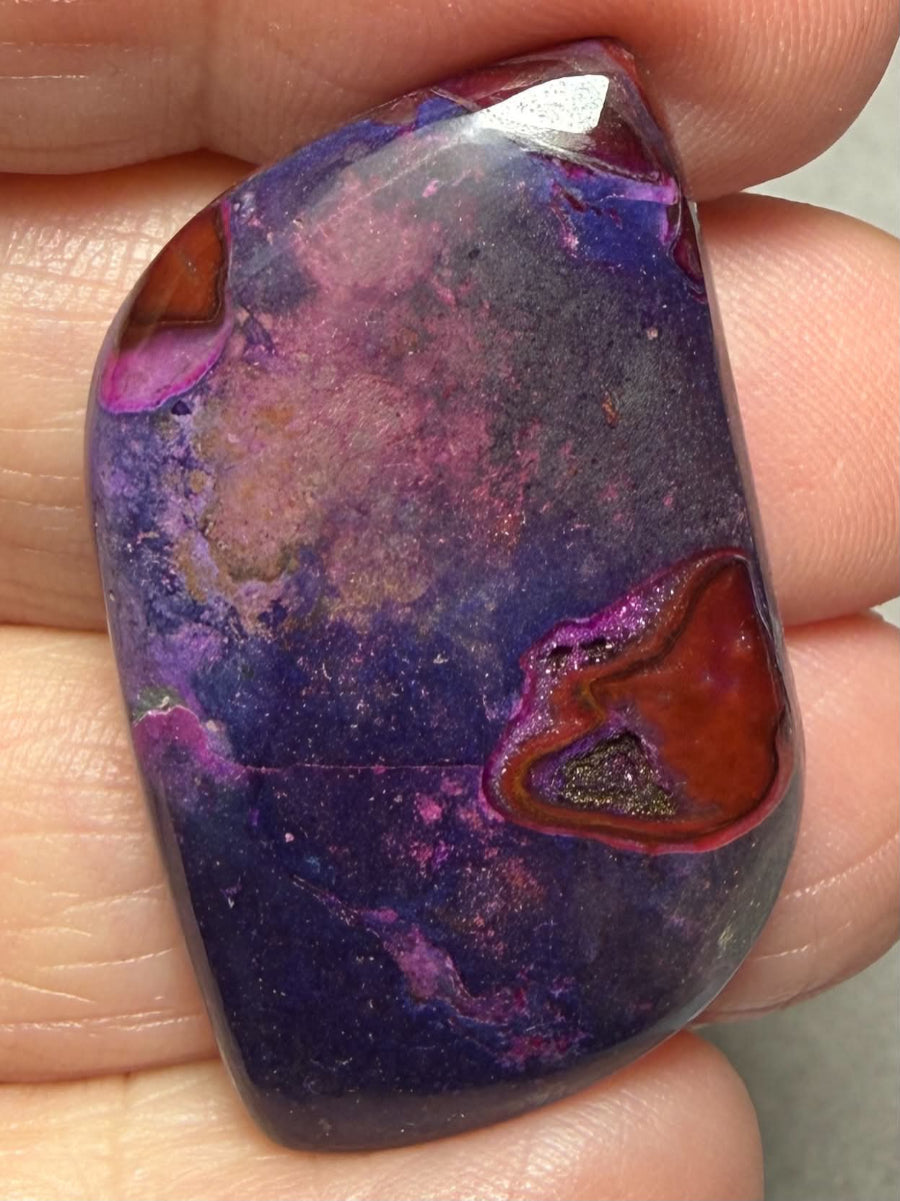 Freeform 38x22mm Purple Suji Stone Cabochon 29