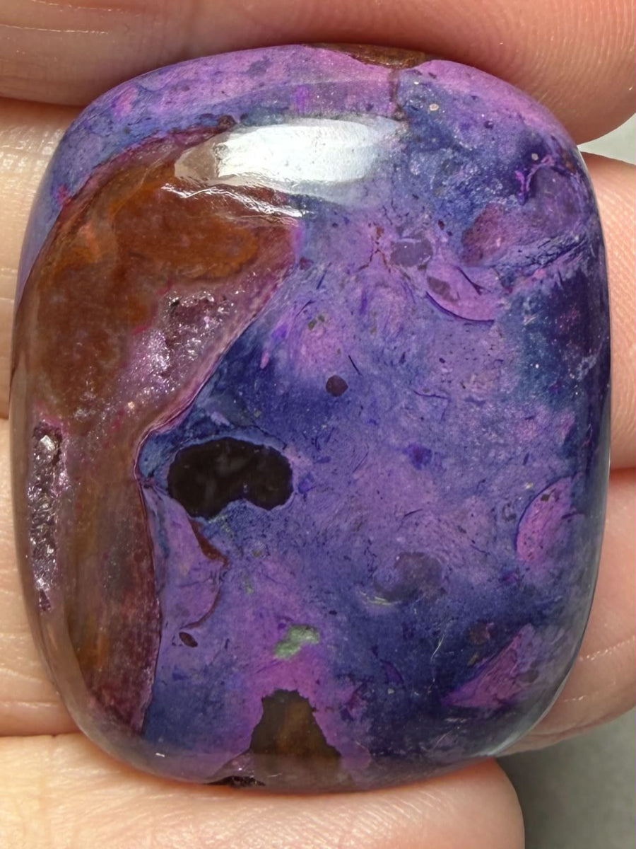 Rectangle 34x27mm Purple Suji Stone Cabochon 31