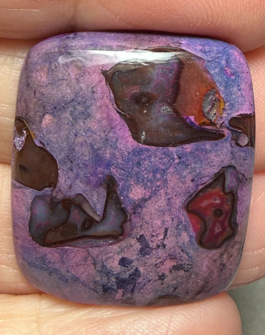 Rectangle 30x26mm Purple Suji Stone Cabochon 35