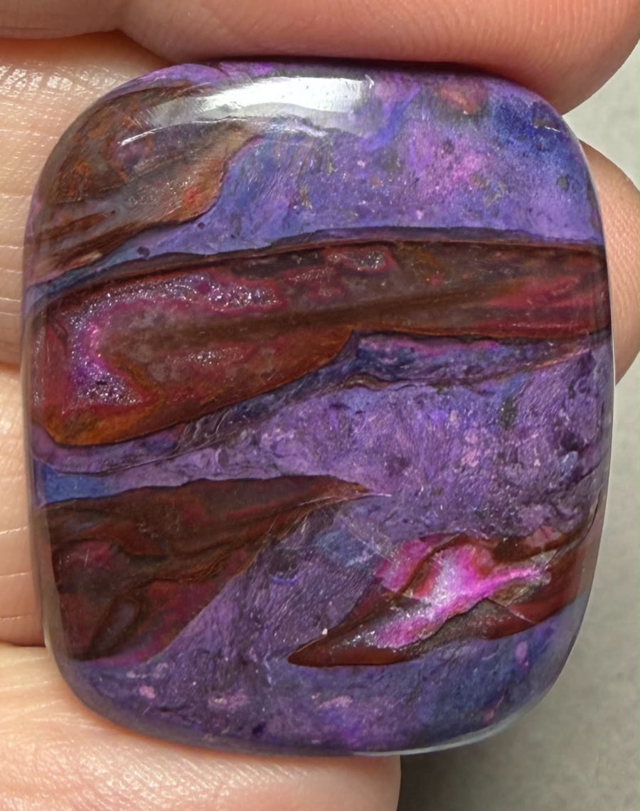 Rectangle 33x27mm Purple Suji Stone Cabochon 36