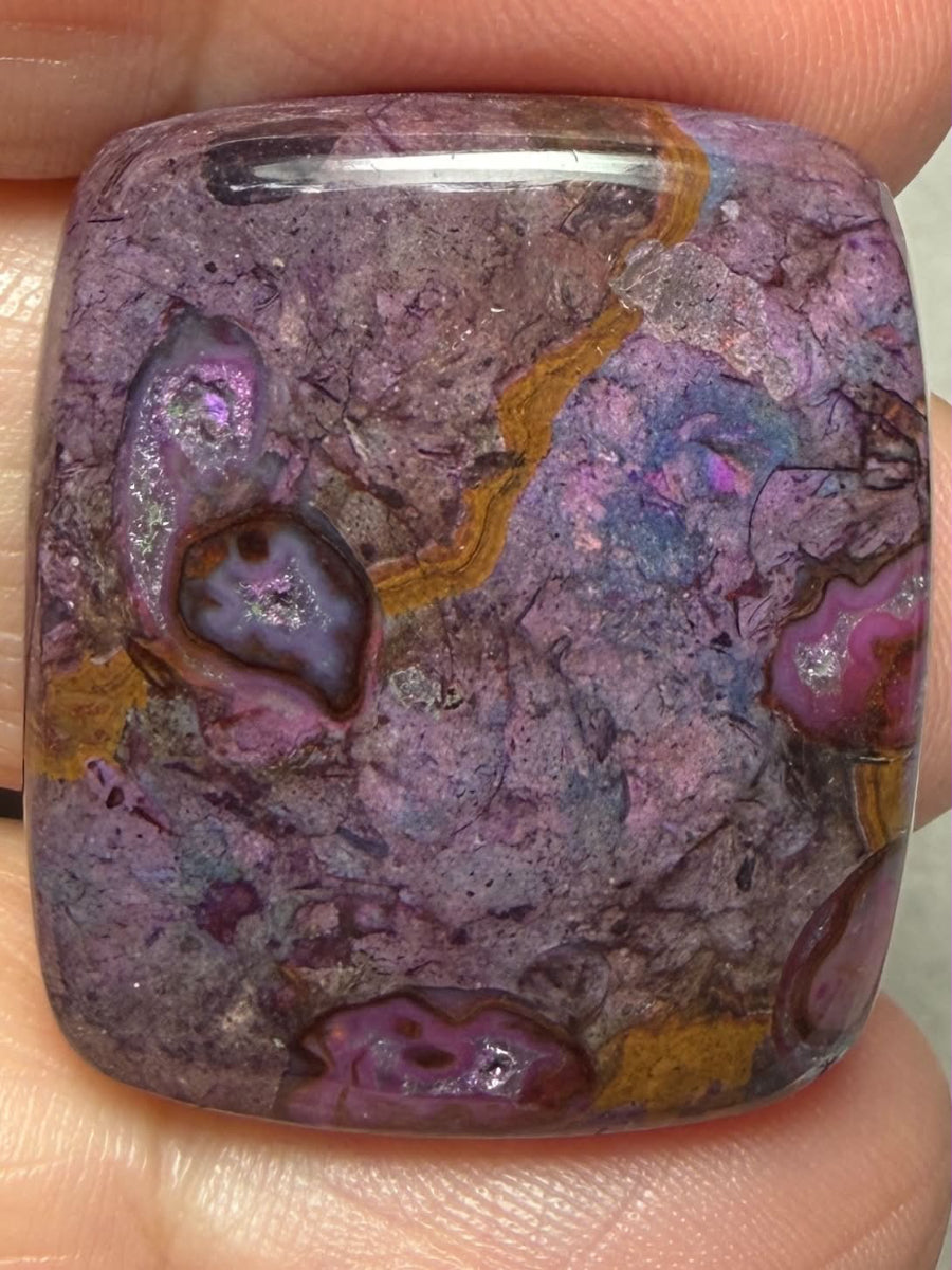 Rectangle 29x25mm Purple Suji Stone Cabochon 37