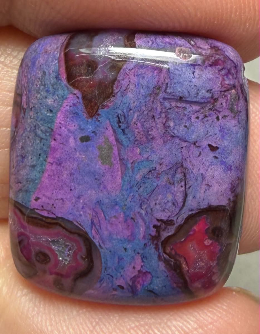 Rectangle 23x19mm Purple Suji Stone Cabochon 41