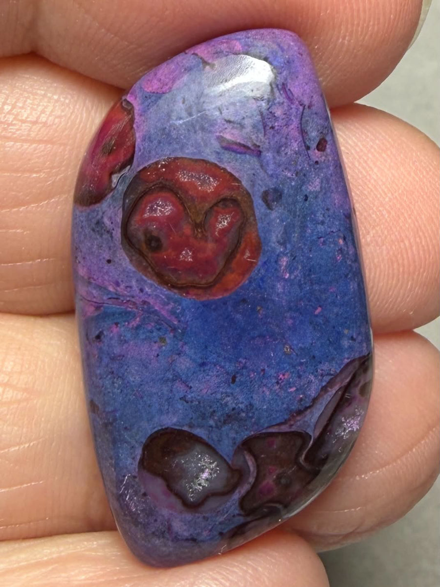 Freeform 33x18mm Purple Suji Stone Cabochon 42