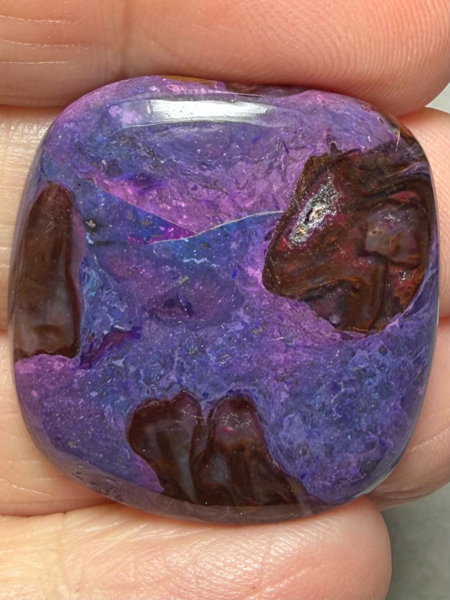 Rectangle 30x29mm Purple Suji Stone Cabochon 45