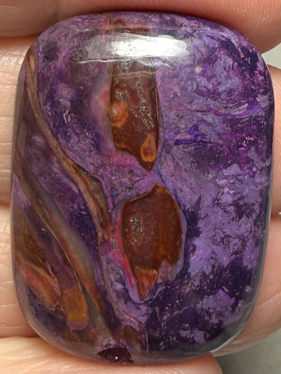 Rectangle 33x24mm Purple Suji Stone Cabochon 47