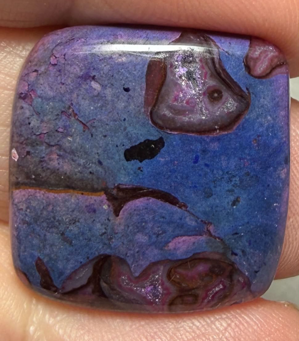 Rectangle 23x22mm Purple Suji Stone Cabochon 49