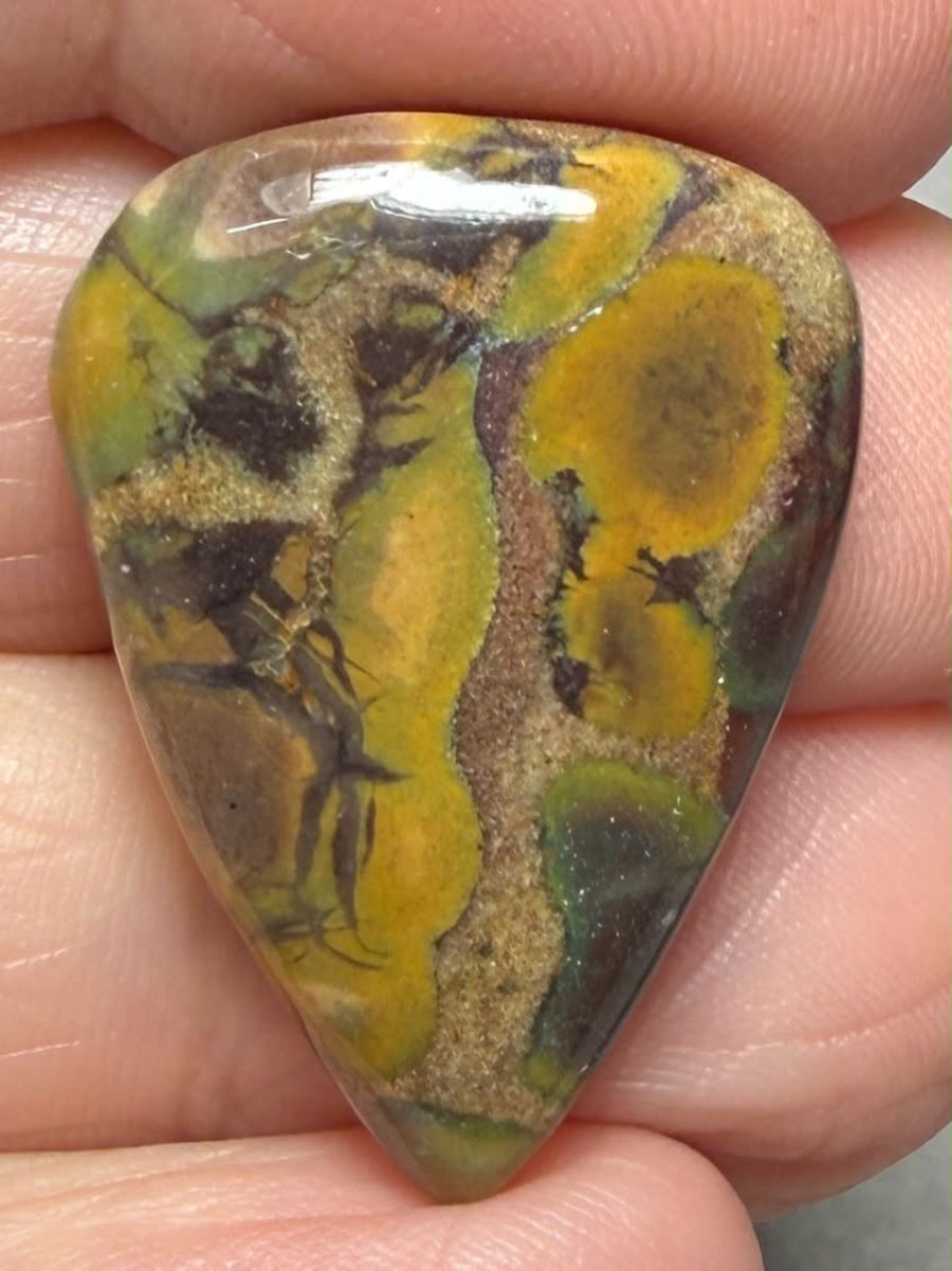 Teardrop 28x20mm Fruit Jasper Cabochon 63