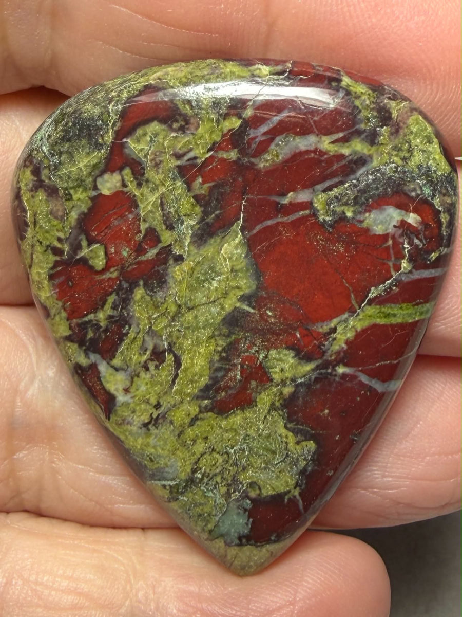 Teardrop 44x36mm Dragon Blood Jasper Cabochon 47