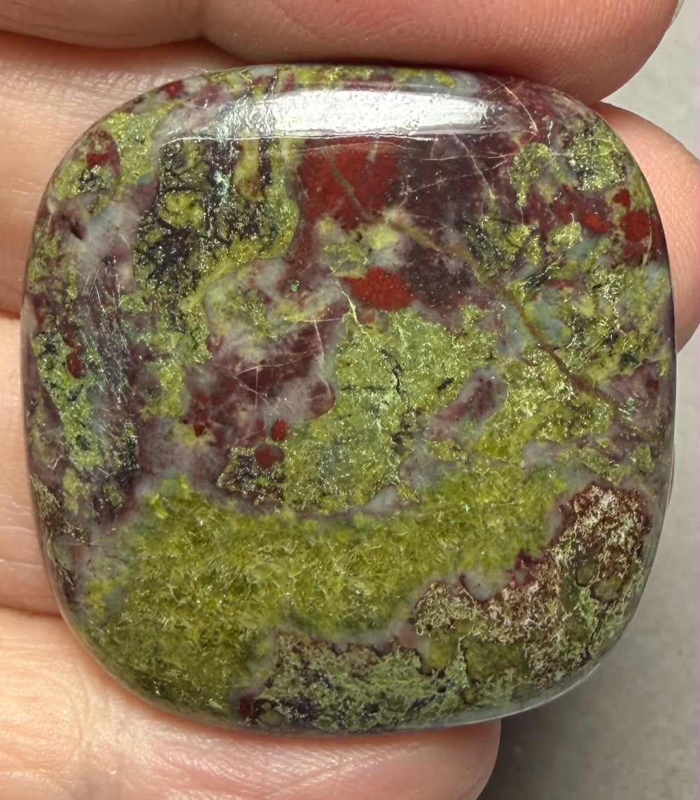 Rectangle 36x34mm Dragon Blood Jasper Cabochon 50