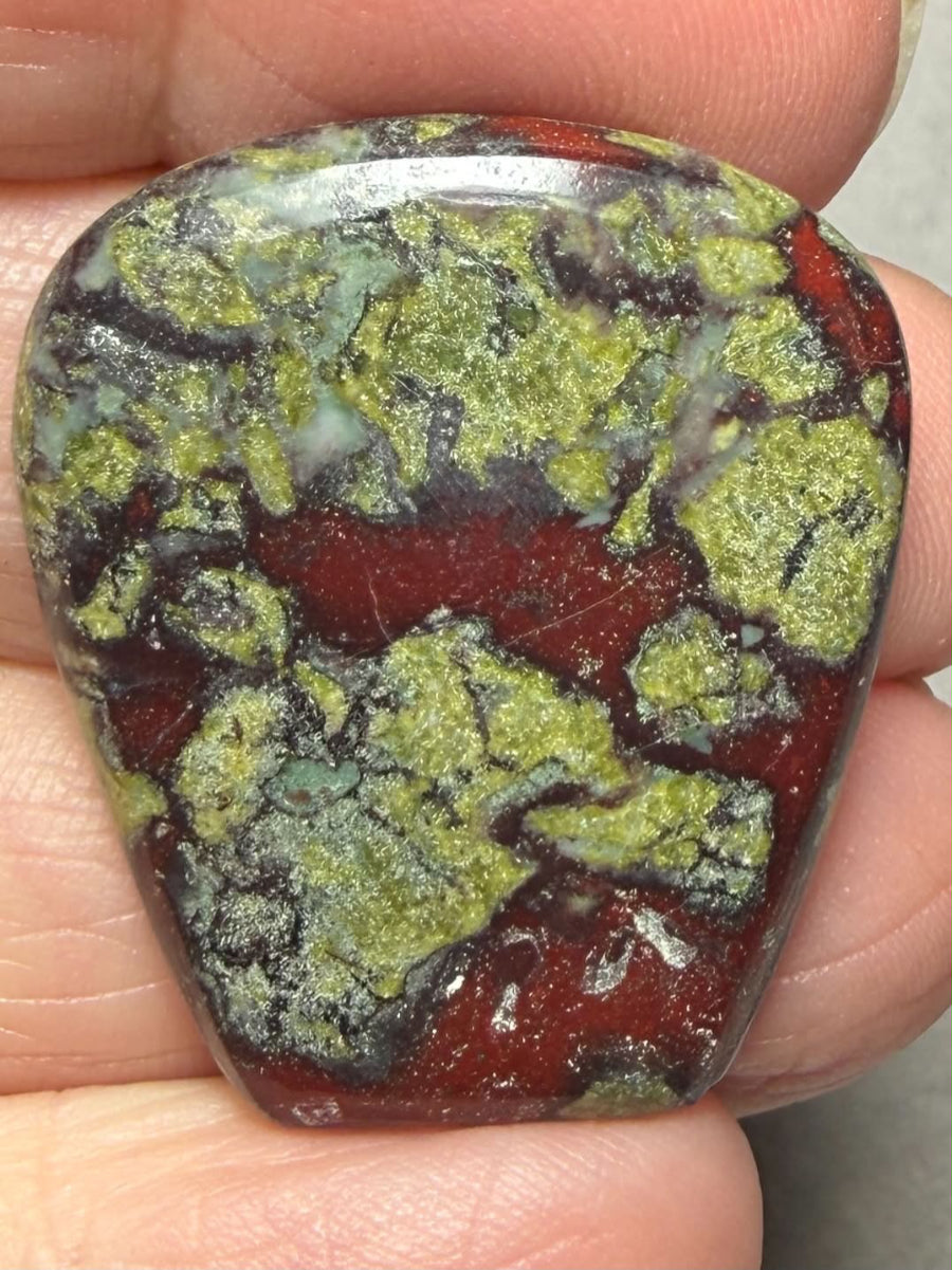 Freeform 32x28mm Dragon Blood Jasper Cabochon 52