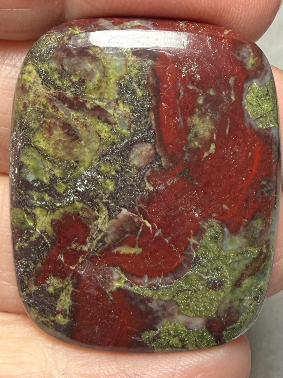 Rectangle 37x29mm Dragon Blood Jasper Cabochon 59