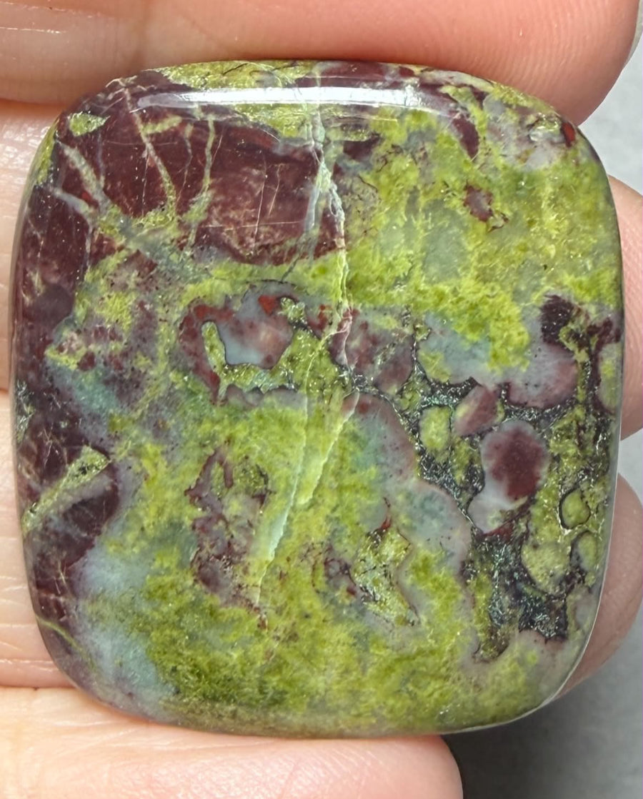 Rectangle 34x30mm Dragon Blood Jasper Cabochon 60