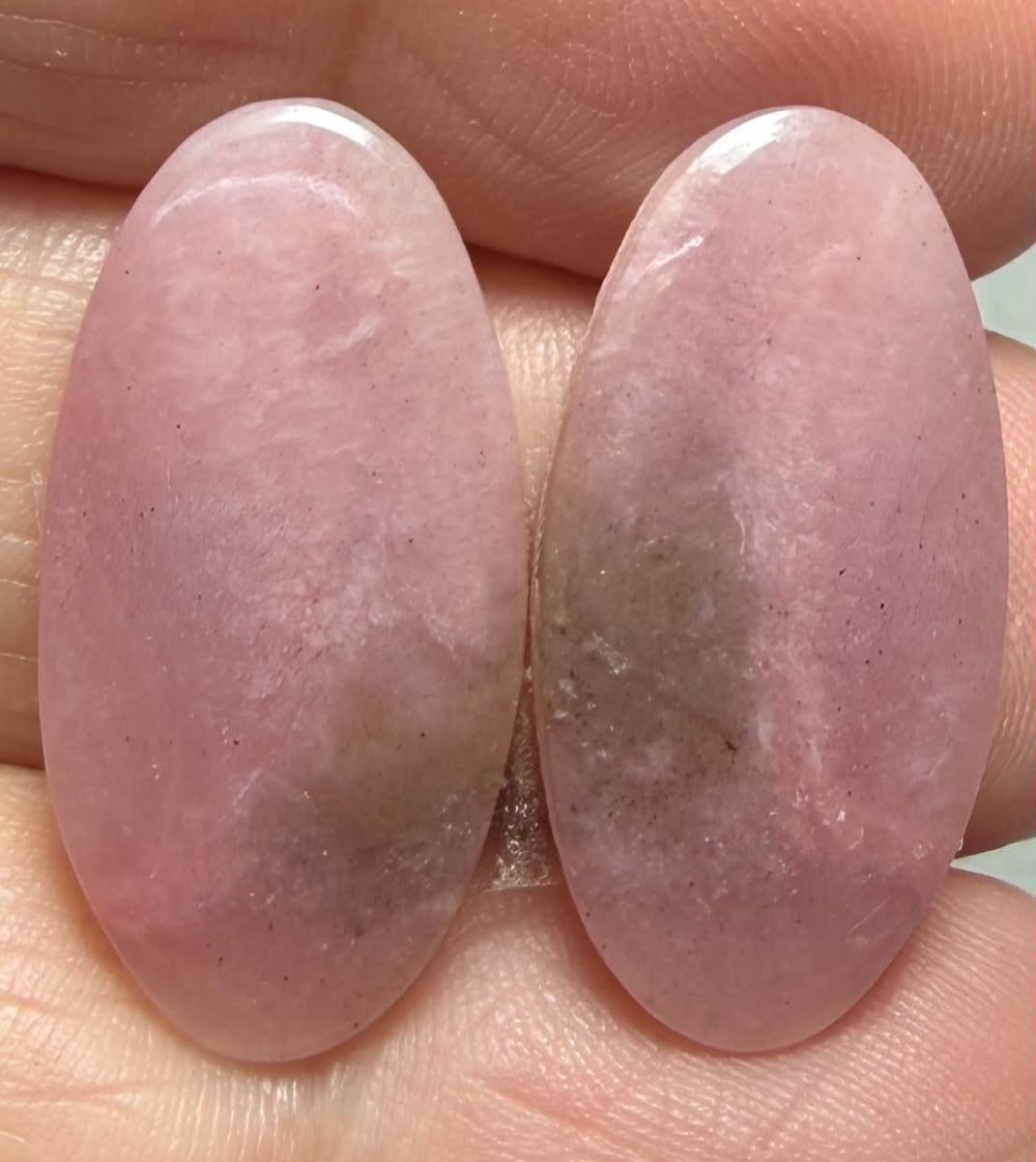 Oval 26x13mm Peruvian Pink Opal Cabochon Pair 27