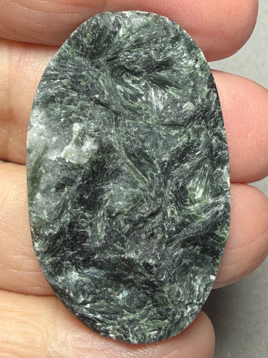 Oval 43x26mm Actinolite Cabochon 07