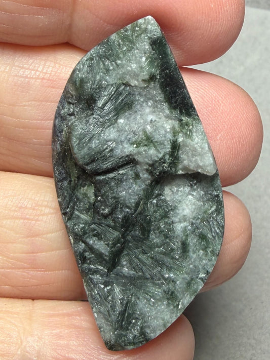 Freeform 41x21mm Actinolite Cabochon 08