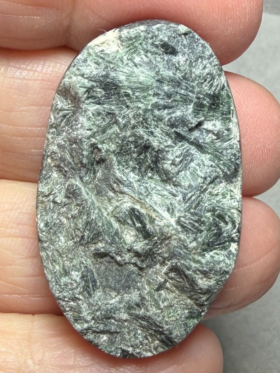 Oval 37x23mm Actinolite Cabochon 11