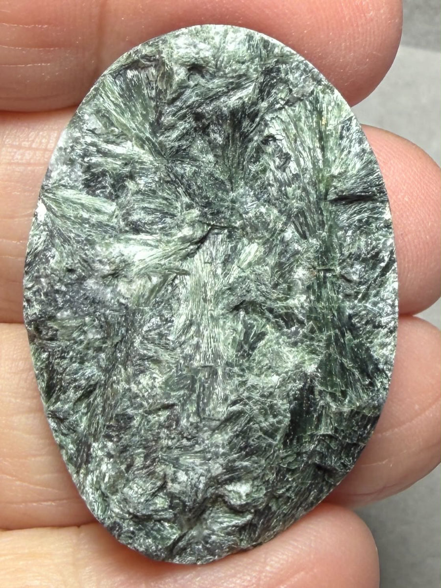 Oval 38x27mm Actinolite Cabochon 12