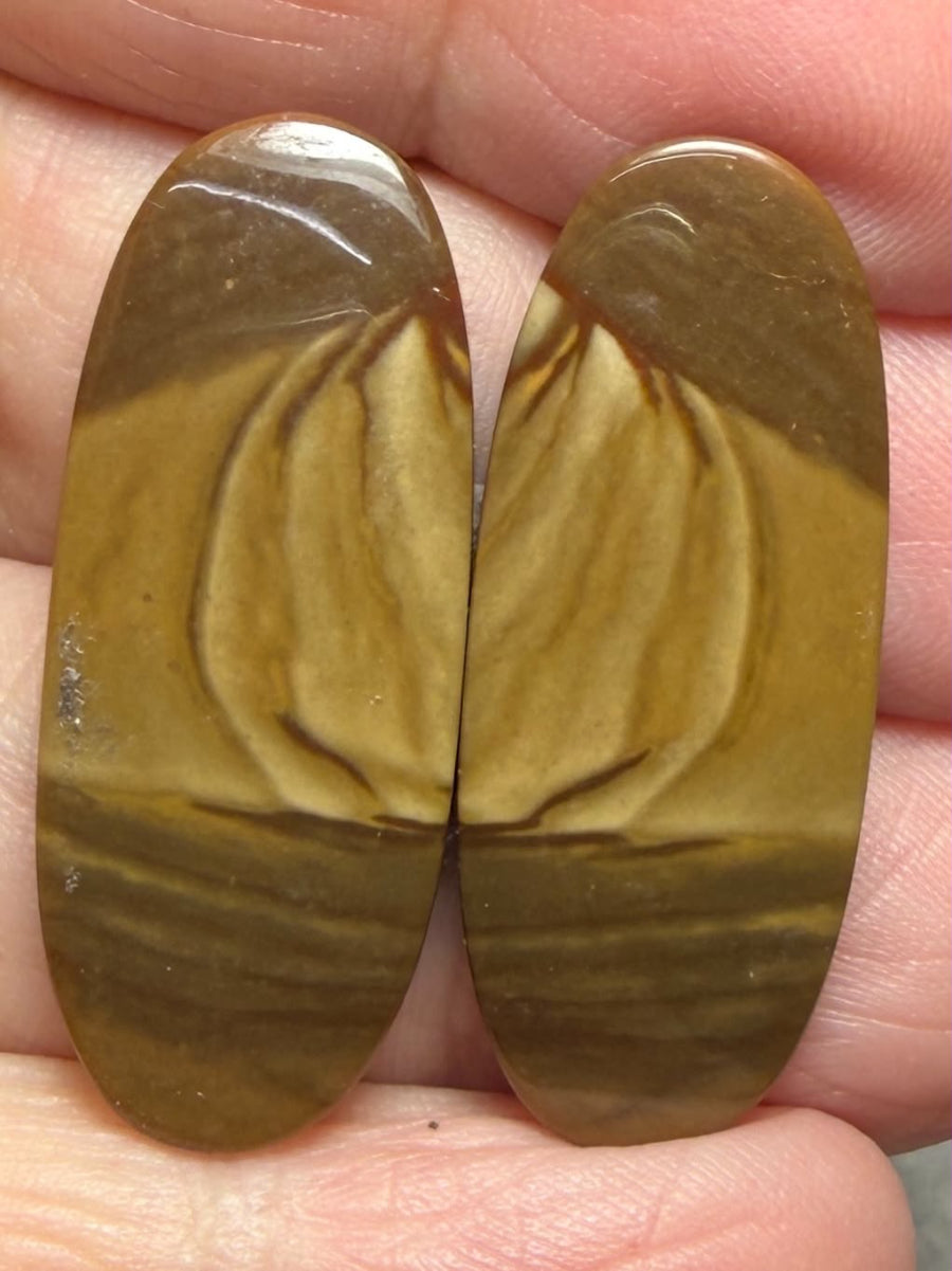 Oval 32x13mm Polychrome Jasper Cabochon Pair 28