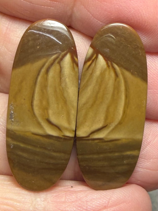Oval 32x13mm Polychrome Jasper Cabochon Pair 28