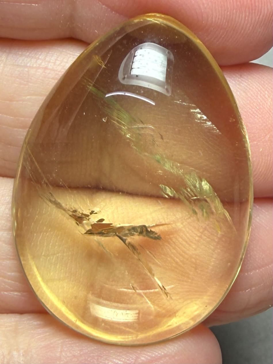 Teardrop 35x25mm Lemon Quartz Cabochon 20
