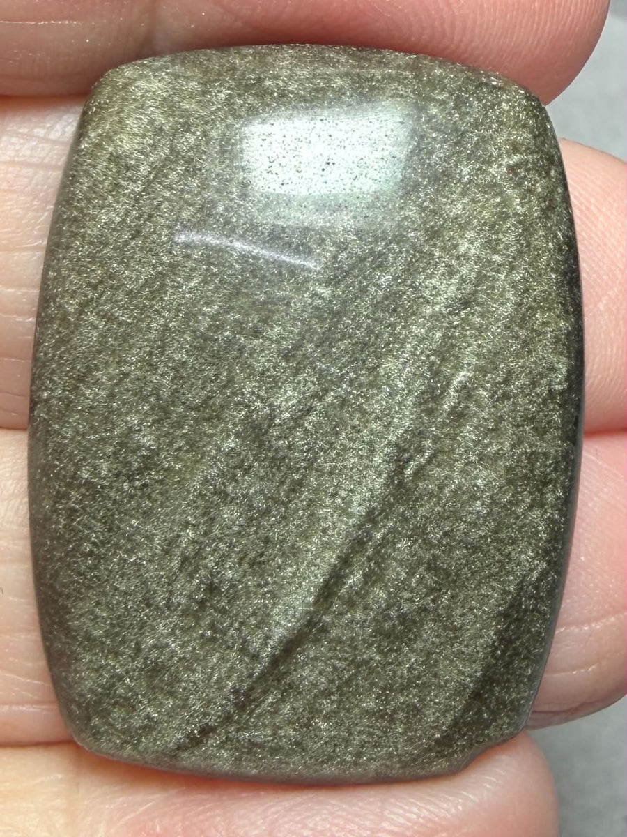 Rectangle 33x25mm Gold Sheen Obsidian Cabochon 25
