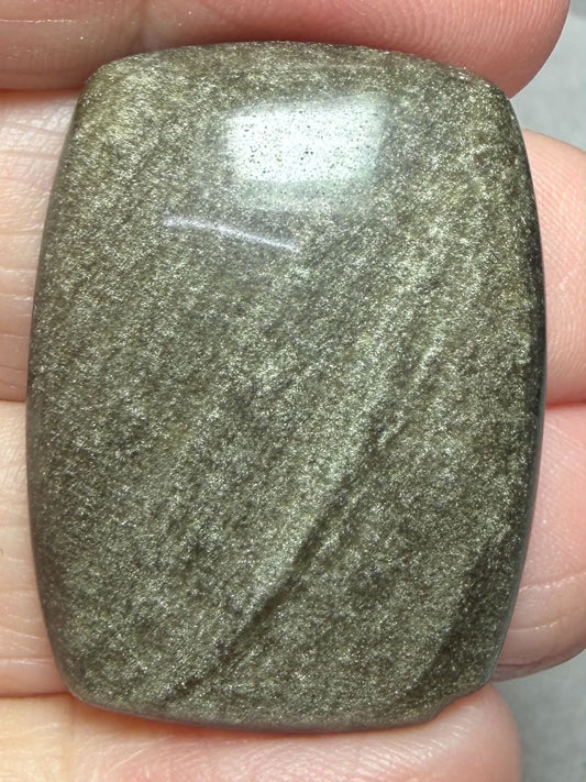 Rectangle 33x25mm Gold Sheen Obsidian Cabochon 25