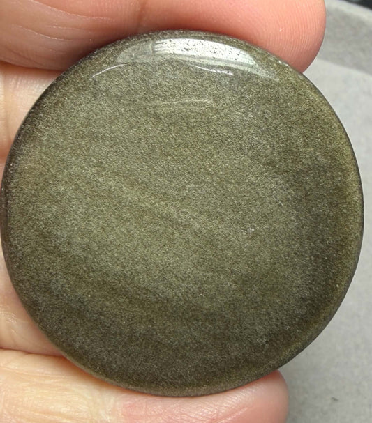 Round 41x41mm Gold Sheen Obsidian Cabochon 27