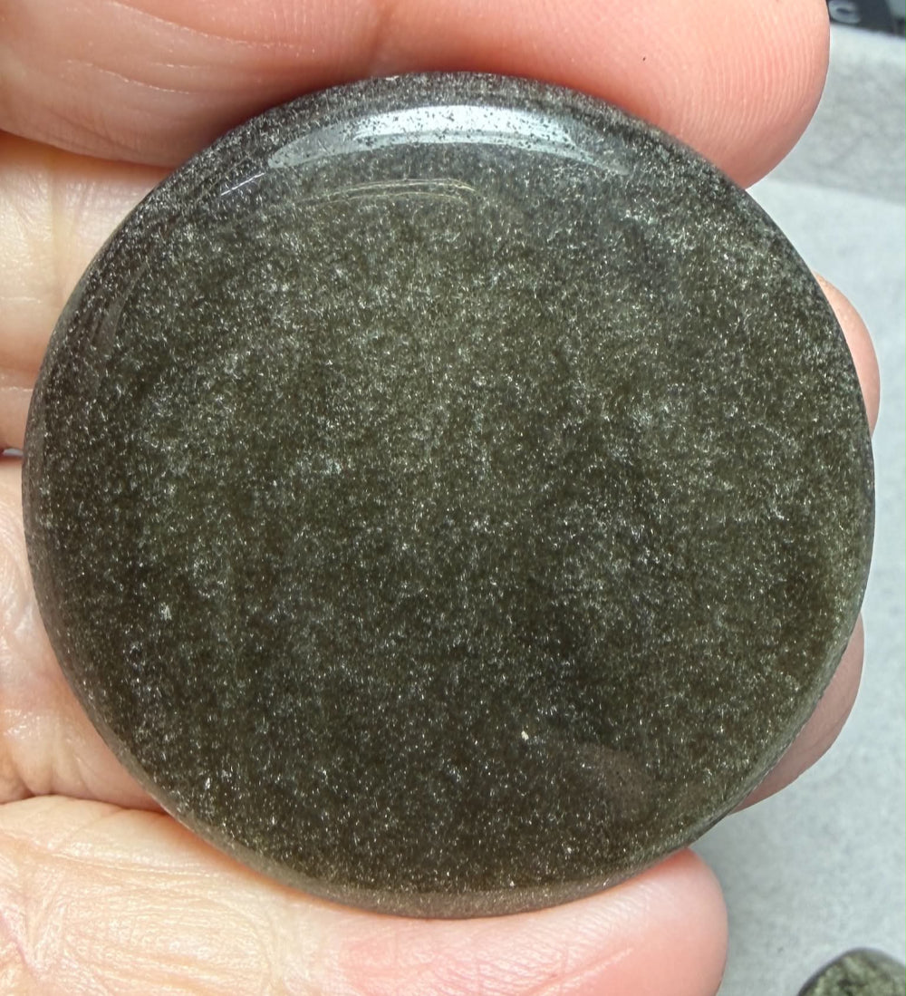Round 41x41mm Gold Sheen Obsidian Cabochon 29