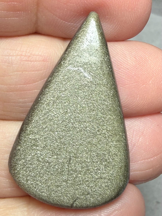 Teardrop 36x23mm Gold Sheen Obsidian Cabochon 30