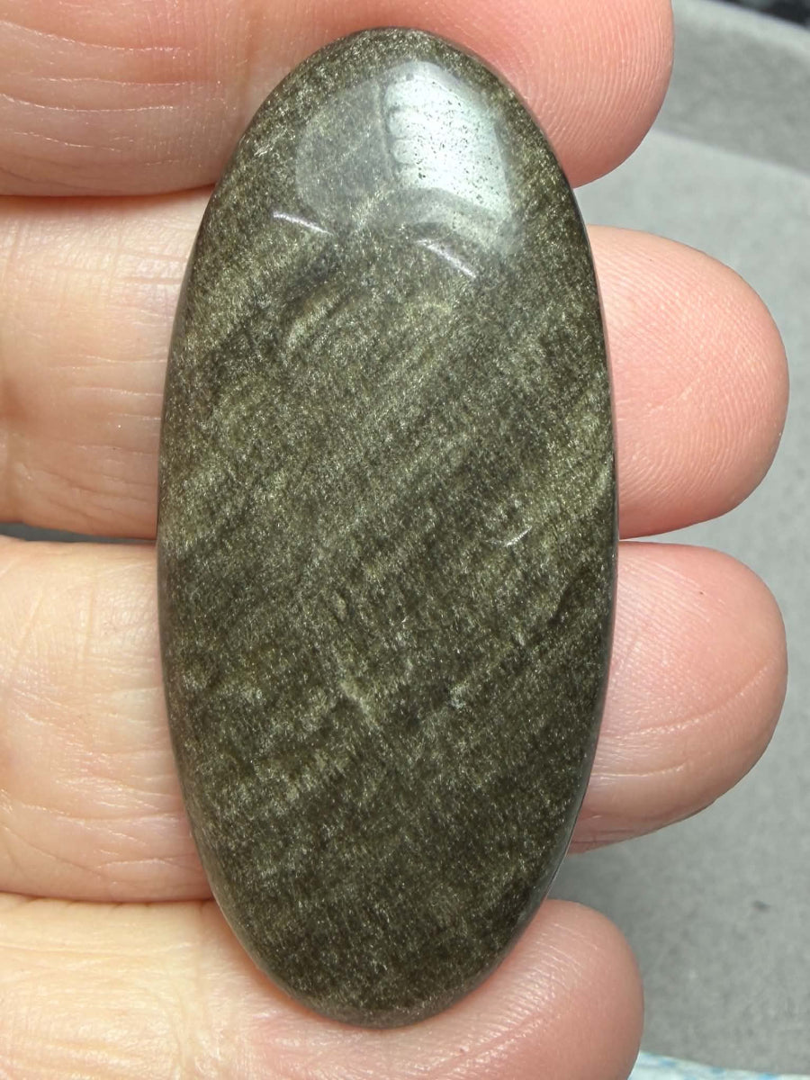 Oval 47x22mm Gold Sheen Obsidian Cabochon 32