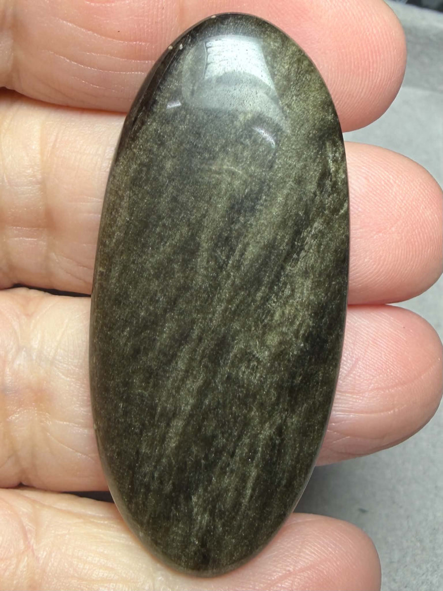 Oval 53x24mm Gold Sheen Obsidian Cabochon 39