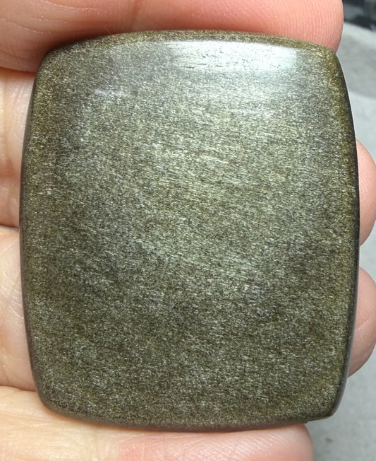 Rectangle 41x35mm Gold Sheen Obsidian Cabochon 40
