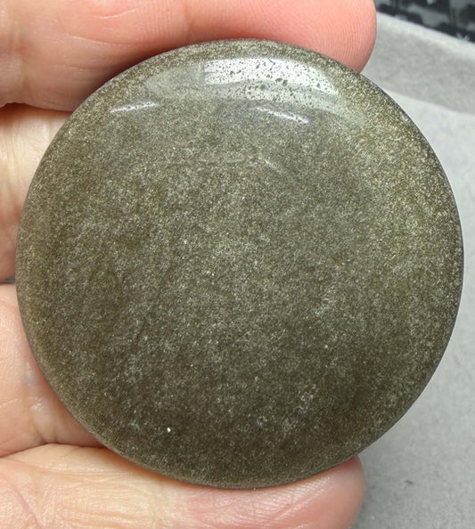 Round 35x35mm Gold Sheen Obsidian Cabochon 42