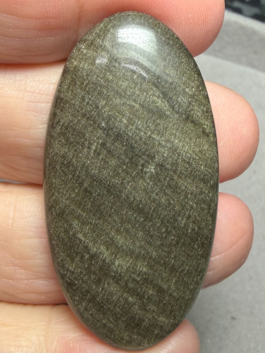 Oval 47x25mm Gold Sheen Obsidian Cabochon 43