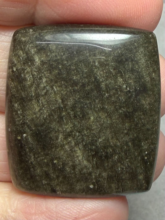 Rectangle 32x28mm Gold Sheen Obsidian Cabochon 45