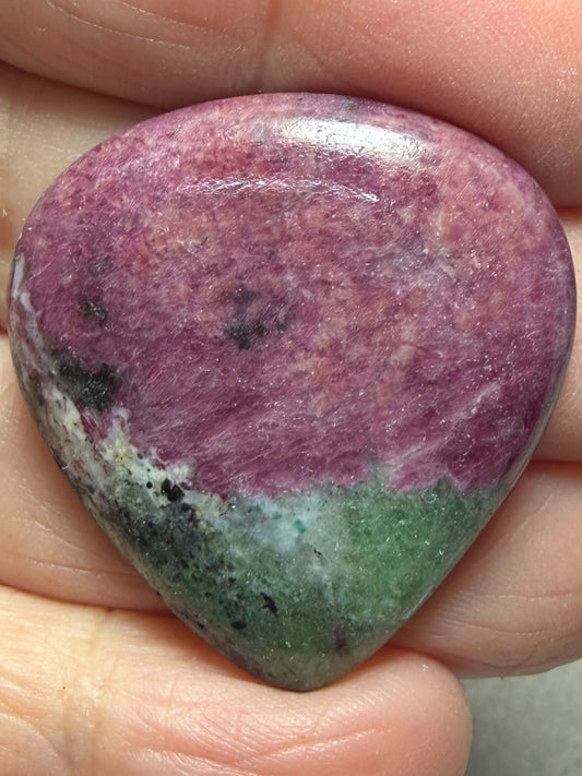Teardrop 34x32mm Ruby Zoisite Cabochon 66
