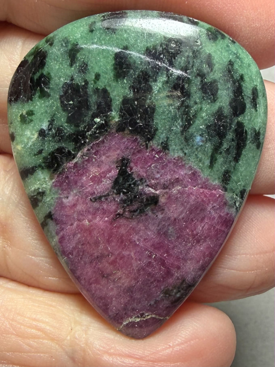 Teardrop 44x34mm Ruby Zoisite Cabochon 70