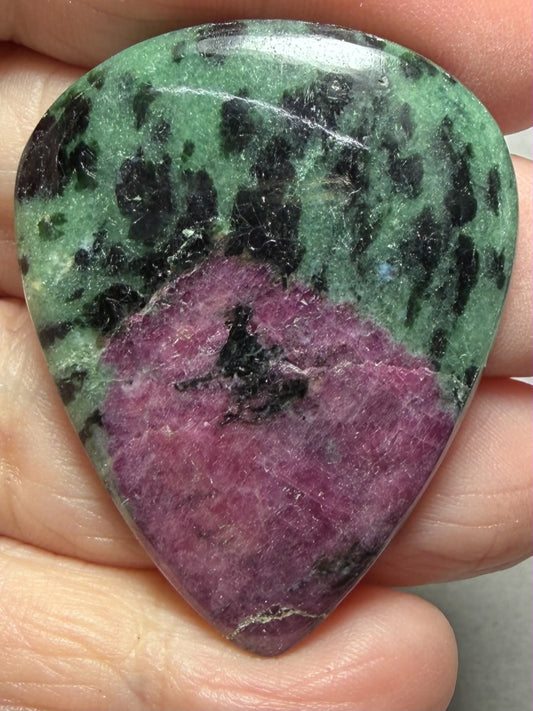 Teardrop 44x34mm Ruby Zoisite Cabochon 70