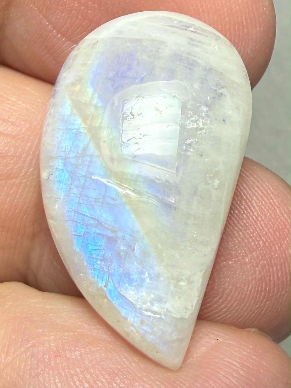 Freeform 28x16mm Rainbow Moonstone Cabochon 75