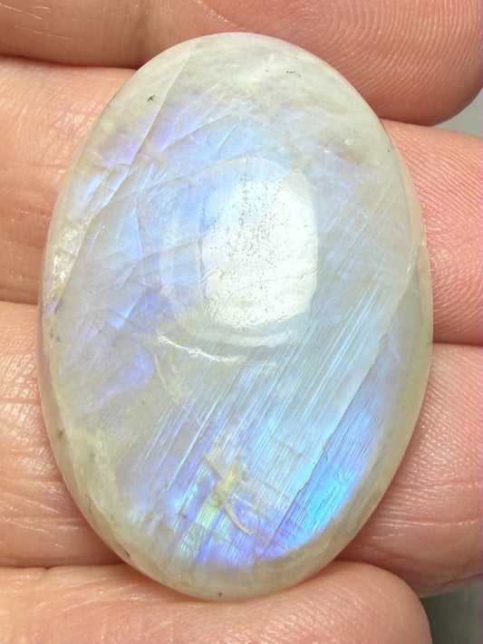 Oval 34x23mm Rainbow Moonstone Cabochon 86