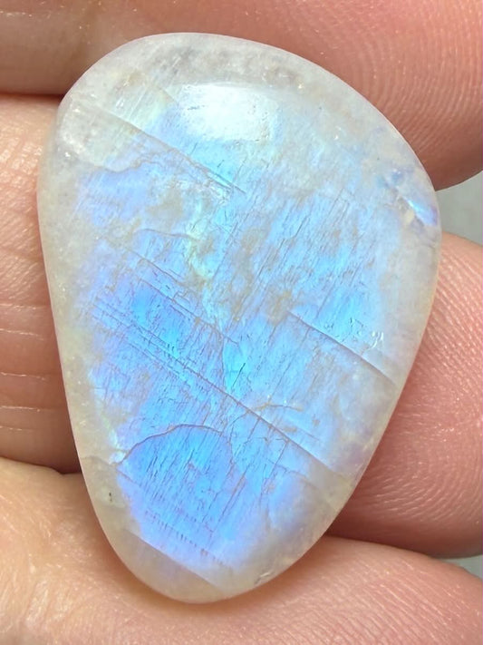 Freeform 26x19mm Rainbow Moonstone Cabochon 87