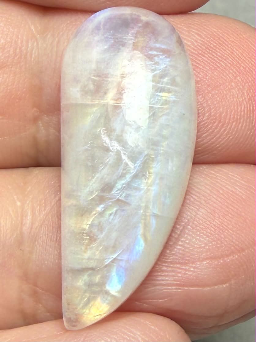 Freeform 27x11mm Rainbow Moonstone Cabochon 109