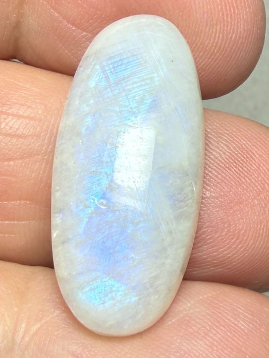 Oval 28x13mm Rainbow Moonstone Cabochon 113