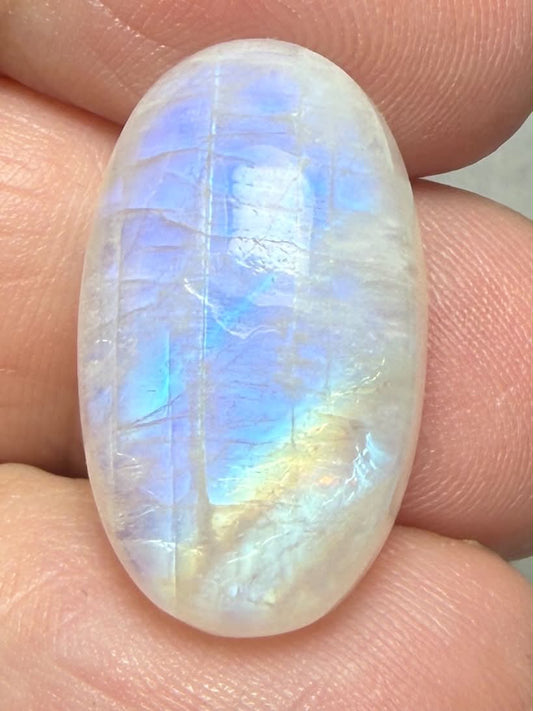 Oval 23x13mm Rainbow Moonstone Cabochon 118
