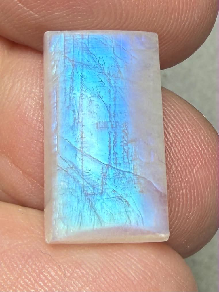 Rectangle 18x10mm Rainbow Moonstone Cabochon 120